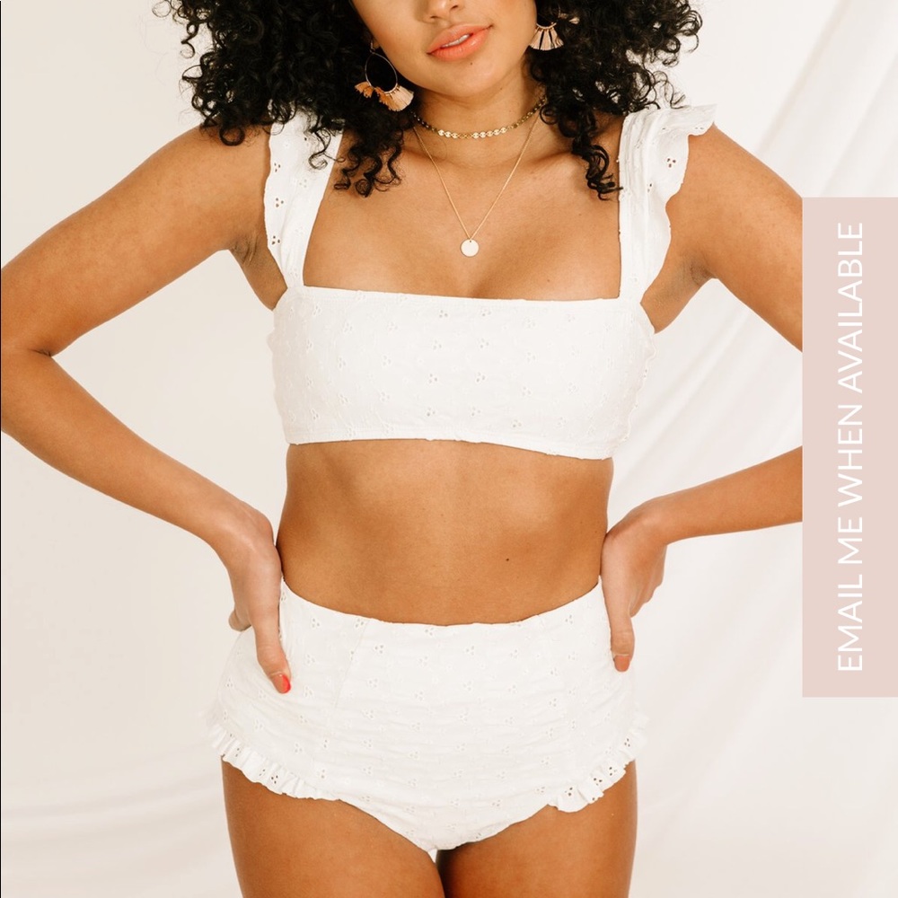 Luca + Grae White Eyelet High Waist Bikini